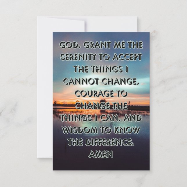Faith Based Serenity Prayer Pic Flat Greeting Card (Front)