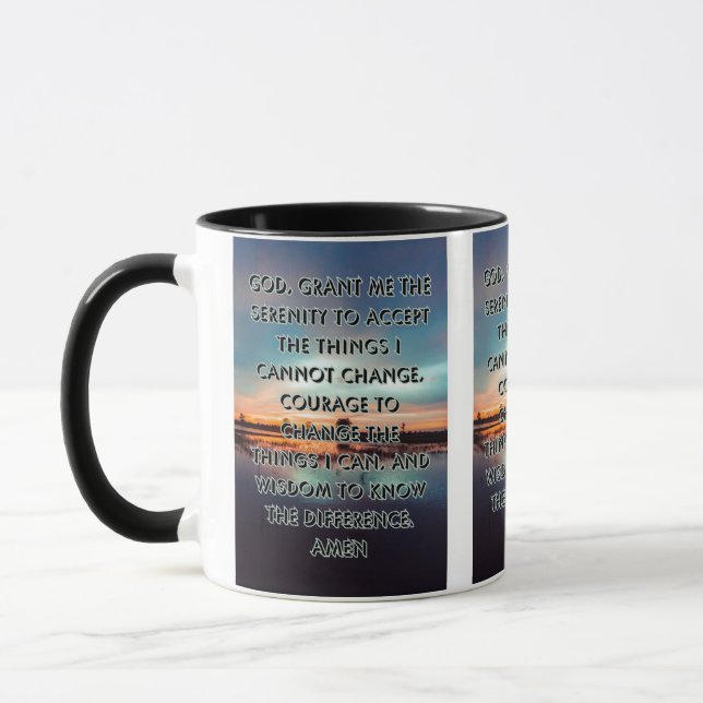 Faith Based Serenity Prayer Pic Two-Tone Mug (Left)