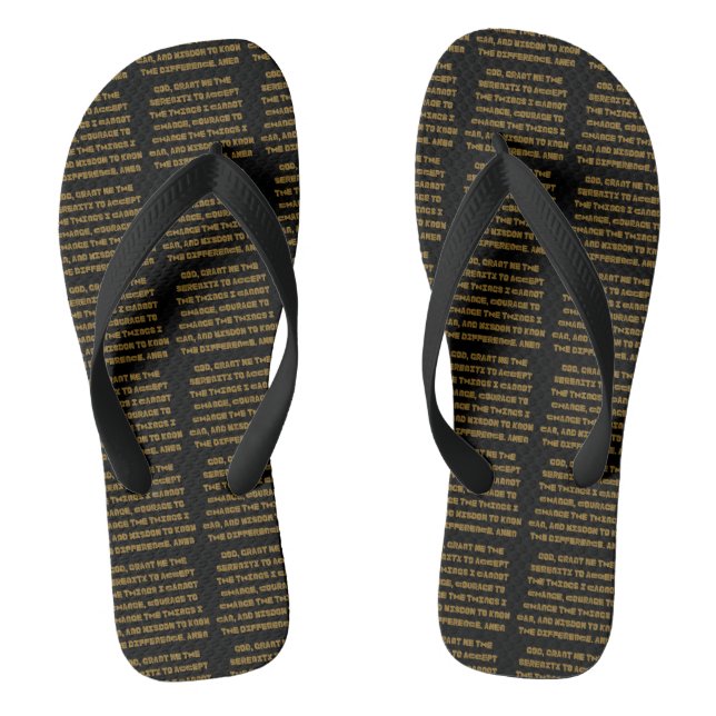 Faith Based Serenity Prayer Quote All-Over Unisex Flip Flops (Footbed)