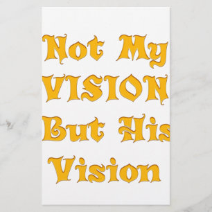 Faith-Based Text Art: Not My Vision But His Vision Stationery