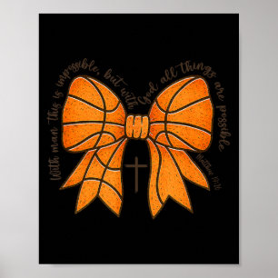 Faith Basketball Mom Bow Christian With Man This I Poster