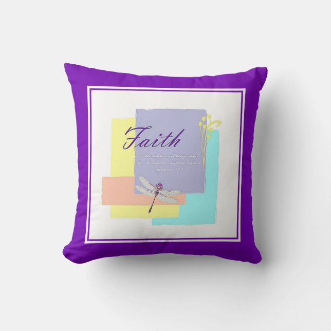 Faith believe throw pillow (Front)