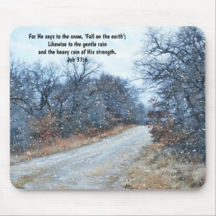 Faith Bible Verse Snow Mouse Pad