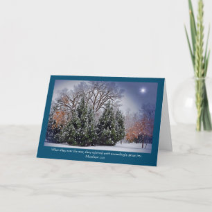 Faith Bible Verse Snow Star Christmas Holiday Card