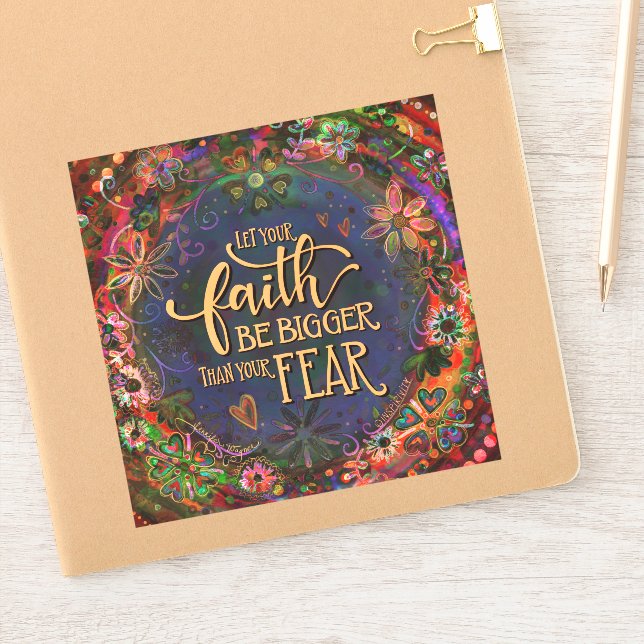 Faith Bigger than Fear Pretty Floral Inspirivity (Notebook)