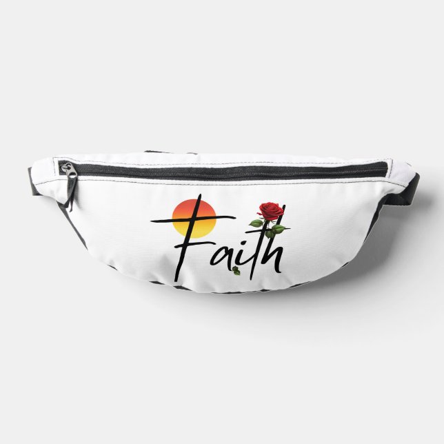Faith Black Typography With Rose Bum Bags (Lay Down)