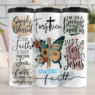 Faith: Blessed, Forgiven, Over Fear Thermal Tumbler
