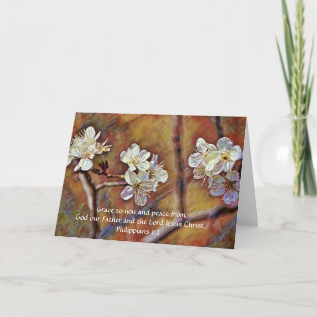 Faith Blossom Flowers Hello Thoughts Card (Front)