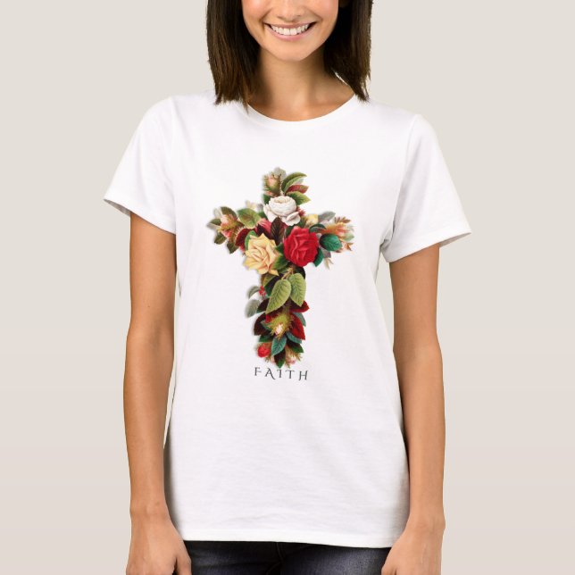 Faith Botanical Cross T-Shirt (Front)