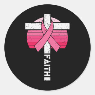 Faith Breast Cancer Awareness Christian Women Gift Classic Round Sticker