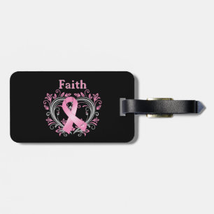 Faith Breast Cancer Awareness Ribbon Luggage Tag