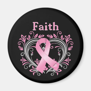 Faith Breast Cancer Awareness Ribbon Magnet