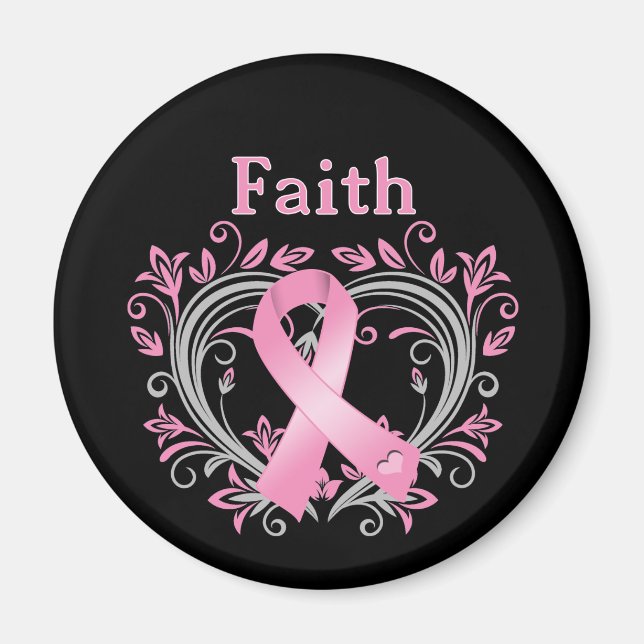 Faith Breast Cancer Awareness Ribbon Magnet (Front)