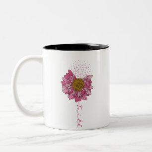 Faith- Breast Cancer Awareness Two-Tone Coffee Mug
