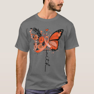 Faith Butterfly Orange Ribbon ADHD Awareness 698 T-Shirt