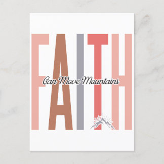 Faith can move mountains, believe in God, trust Je Postcard