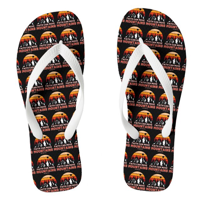 Faith Can Move Mountains Bible Unisex Flip Flops (Footbed)