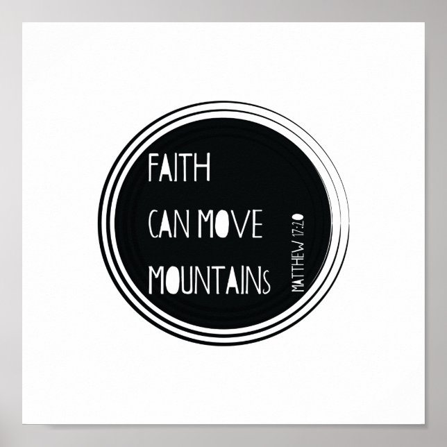 "Faith can move mountains" Bible verse Poster (Front)