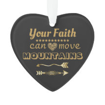 Faith Can Move Mountains Black and Gold
