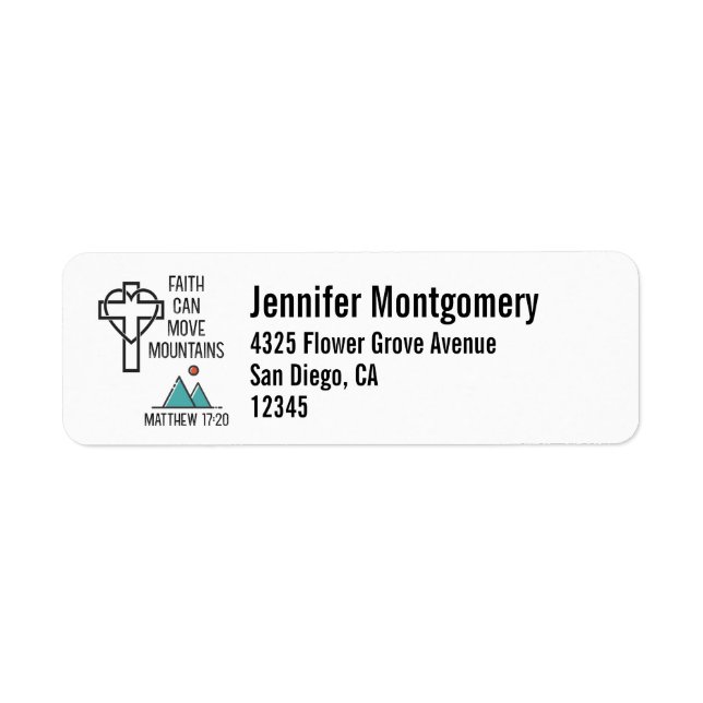 Faith Can Move Mountains Christian Bible Quote (Front)