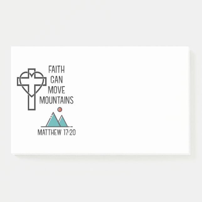 Faith Can Move Mountains Christian Bible Quote Post-it Notes (Front)