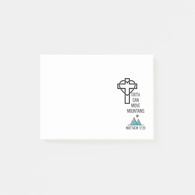 Faith Can Move Mountains Christian Bible Quote Post-it Notes (Front)