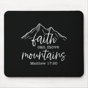 Faith Can Move Mountains Christian Bible Verse Jes Mouse Mat