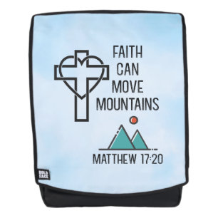 Faith Can Move Mountains Christian Biblical Quote Backpack