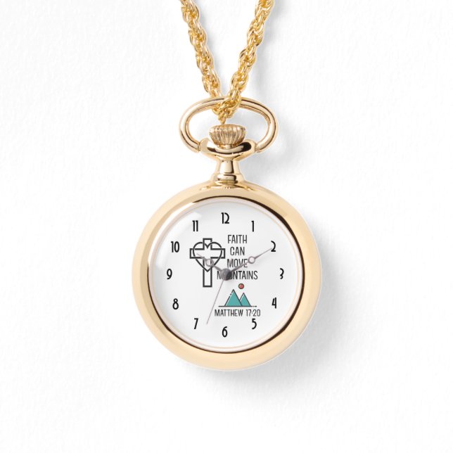 Faith Can Move Mountains Christian Biblical Quote Watch (Front)
