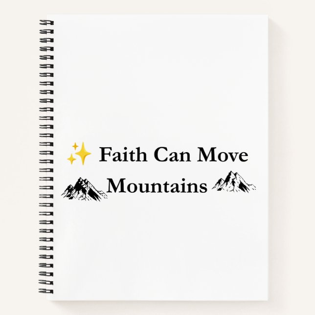 Faith Can Move Mountains Christian Prayer Notebook (Front)