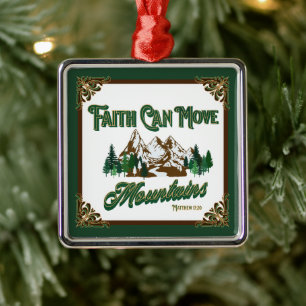 Faith Can Move Mountains Coffee Mug Metal Tree Decoration