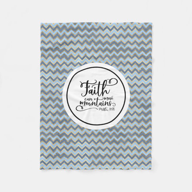Faith Can Move Mountains Fleece Blanket (Front)