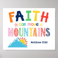 Faith Can Move Mountains Kids Scripture Art