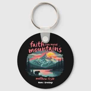 Faith Can Move Mountains Matthew 17:20 Bible Verse Key Ring