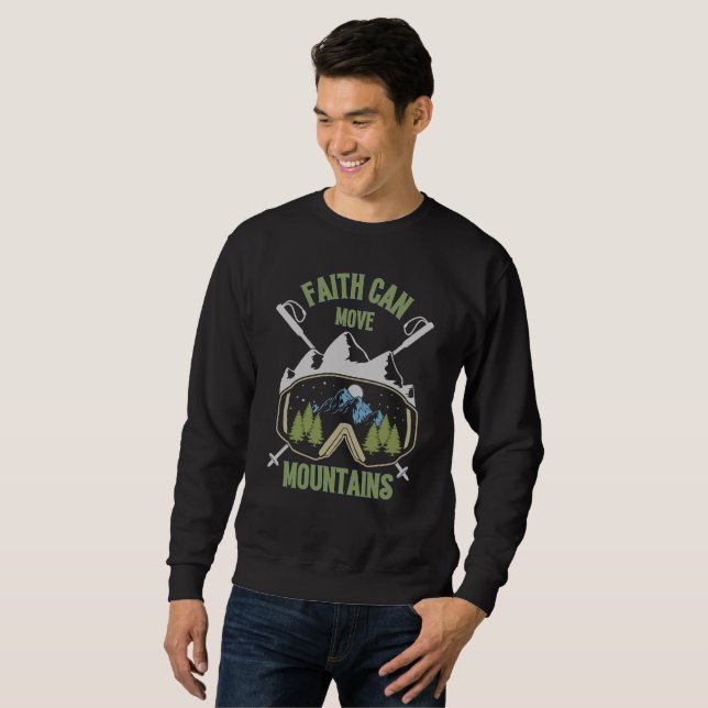 Faith Can Move Mountains Men's Sweatshirt (Front Full)