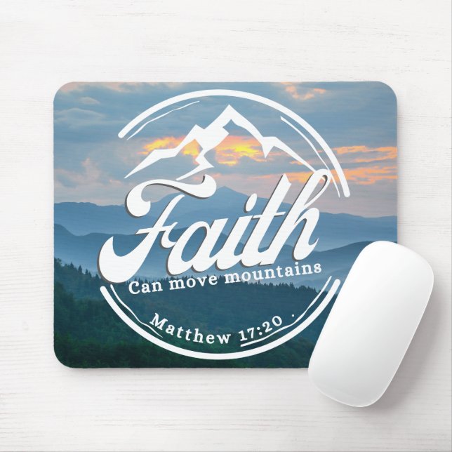 Faith Can Move Mountains Mouse Mat (With Mouse)