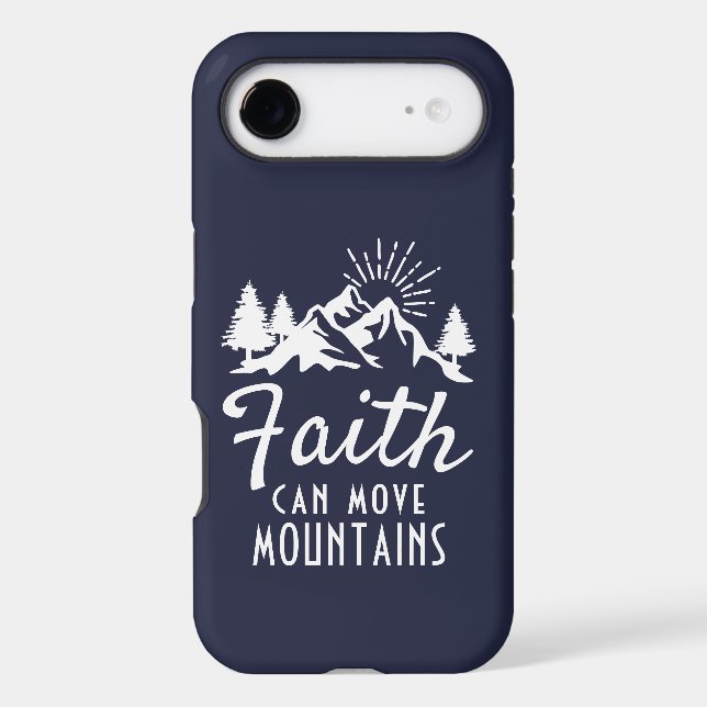 Faith Can Move Mountains Quote Inspirational Blue (Back)