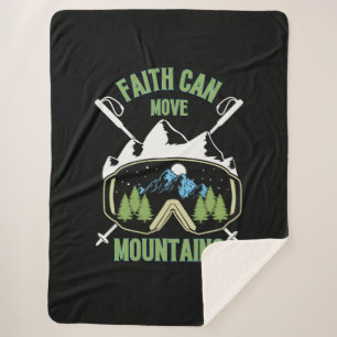 Faith Can Move Mountains Quote Sherpa Blanket