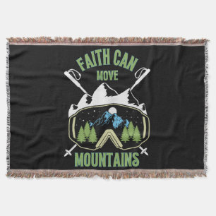 Faith Can Move Mountains Quote Throw Blanket