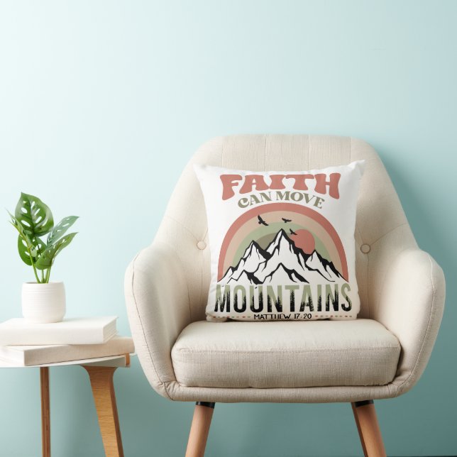 Faith Can Move Mountains Retro Cushion (Chair)