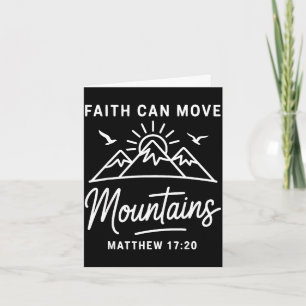 Faith can move mountains retro sunset bible verse card