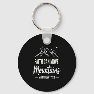 Faith can move mountains retro sunset bible verse key ring