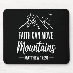 Faith can move mountains retro sunset bible verse mouse mat