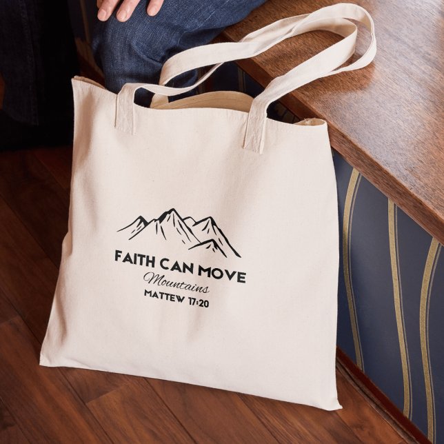 Faith can move mountains tote bag (Creator Uploaded)