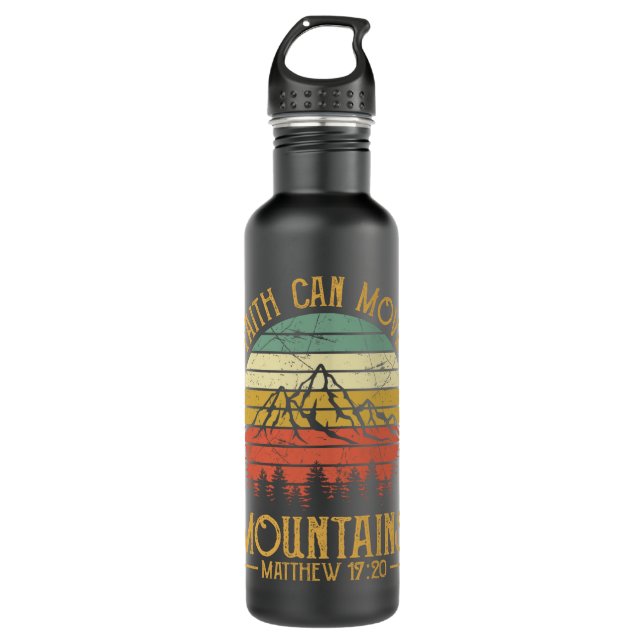 Faith Can Move Mountains Tshirt Mens Womens Kids 710 Ml Water Bottle (Front)