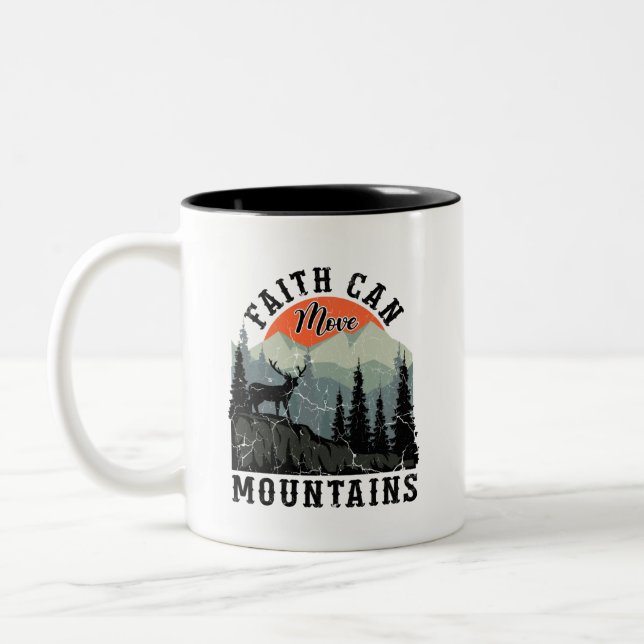 Faith Can Move Mountains Two-Tone Coffee Mug (Left)