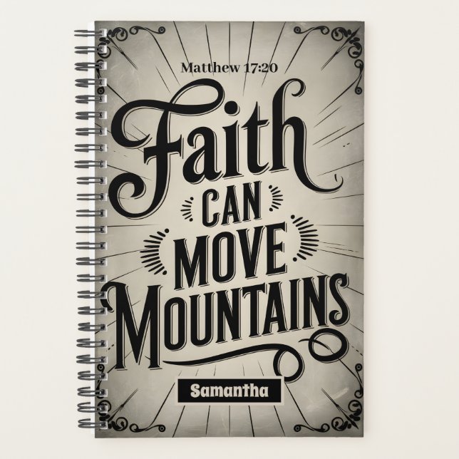Faith Can Move Mountains Vintage Christian Planner (Front)