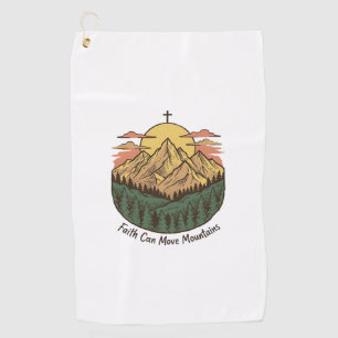 Faith Can Move Mountains Vintage Mountain Shirt (3 Golf Towel