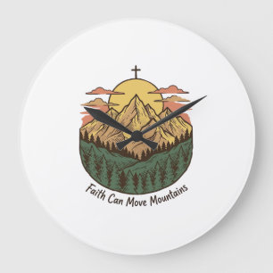 Faith Can Move Mountains Vintage Mountain Shirt (3 Large Clock