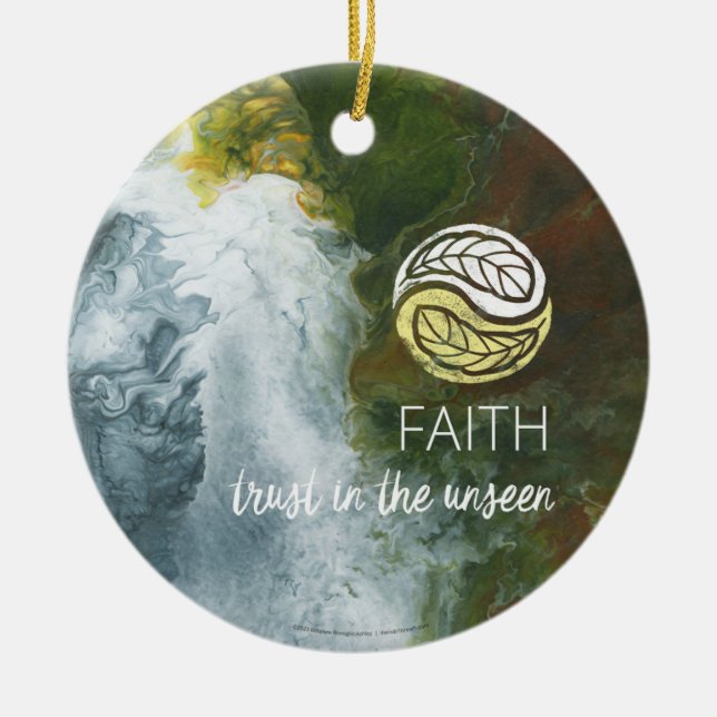 Faith Ceramic Tree Decoration (Front)